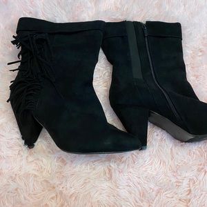 Torrid Black fringe boots 10.5
